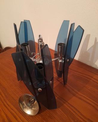 Lampadario vintage veca blu anni 70