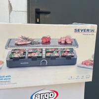 Raclette con grill in pietra naturale