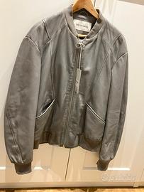 Giacca in pelle Trussardi grigia