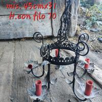 Lampadario in ferro battuto