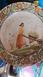 Piatto grande ceramica Grottagliese anni 40/50