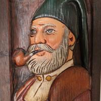 quadro souvenir legno intarsiato uomo sardo