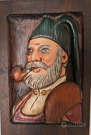 quadro souvenir legno intarsiato uomo sardo