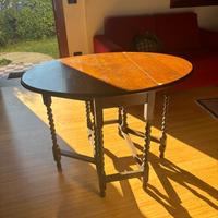 Antico Tavolo "Gateleg" in Rovere Massello