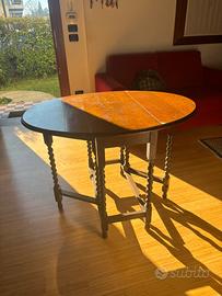 Antico Tavolo "Gateleg" in Rovere Massello