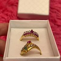 Anelli ORO 750 con rubini e pietre bianche