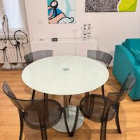 Tavolo rotondo in vetro 100 cm
