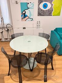 Tavolo rotondo in vetro 100 cm