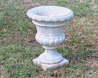 vaso fioriera da giardino in cemento bianco 