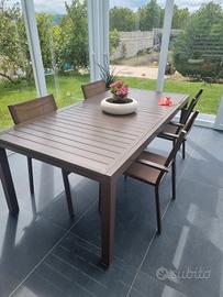 Tavolo completo di sedie alluminio