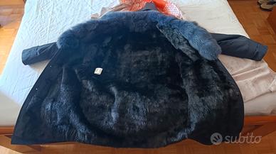 Cappotto con Pelliccia (tg:M) mai usato, BLU,donna