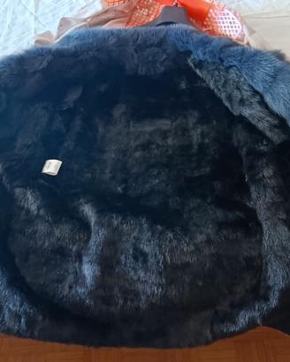 Cappotto con Pelliccia (tg:M) mai usato, BLU,donna