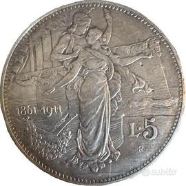 Moneta da 5 lire d'argento del 1911