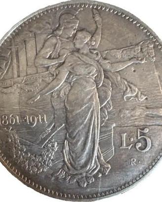 Moneta da 5 lire d'argento del 1911