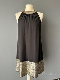 Vestito/abito donna da sera nero&oro veglione
