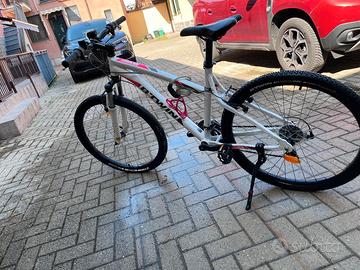 B’TWIN Rockrider MTB 24” bianca e rosa