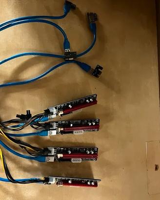 Set 16x pcie riser board 3.0 da 60cm mining