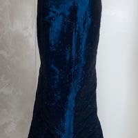 Gonna in raso blu modello sirena tg42/44