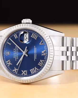 rolex  day just 16220 blu numeri romani