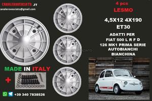Cerchi Campagnolo Lesmo 4,5x 12 fiat 500 l f r