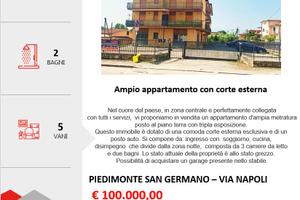 Appartamento con 3 camere e corte in centro
