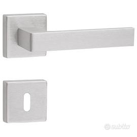 Coppia Maniglia quadrata in alluminio argento