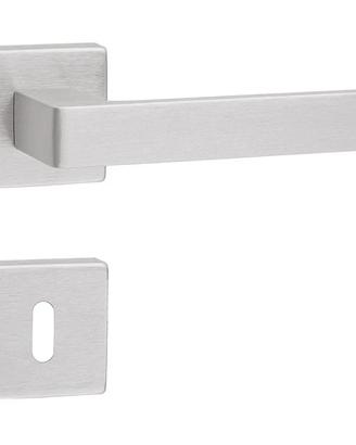 Coppia Maniglia quadrata in alluminio argento