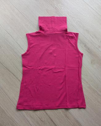 Top lupetto smanicato fucsia NDM - Veste taglia S