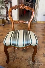 Sei sedie d'antiquariato Luigi Filippo