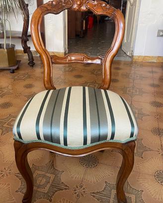 Sei sedie d'antiquariato Luigi Filippo