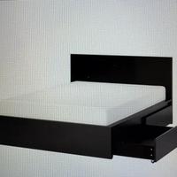 letto matrimoniale 2 piazze nero