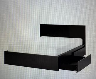 letto matrimoniale 2 piazze nero