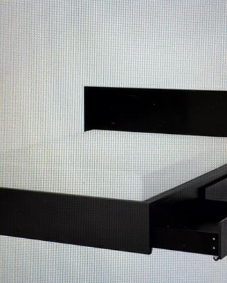 letto matrimoniale 2 piazze nero