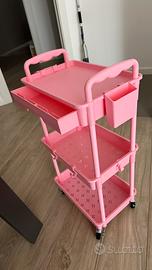 Carrello portaoggetti a 3 livelli con cassetto