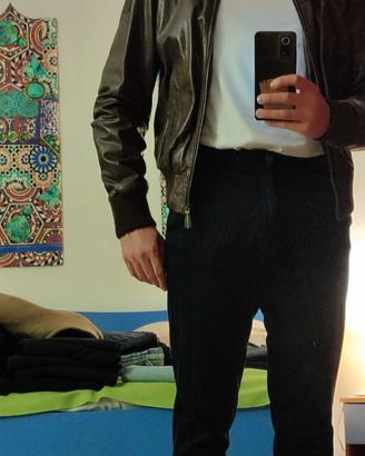 Giubbotto in pelle Trussardi – stile bomber/ vrstl