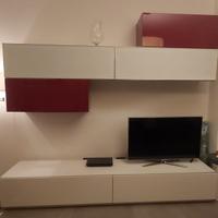 Mobile soggiorno laccato e vetro