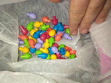 55 pirulini gioco chiodi punte colorate diametro e