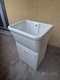 Pozzetto in ceramica Pozzi-Ginori con mobiletto