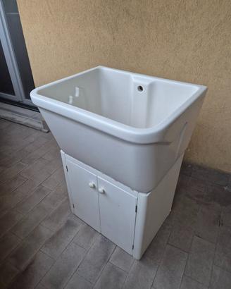 Pozzetto in ceramica Pozzi-Ginori con mobiletto