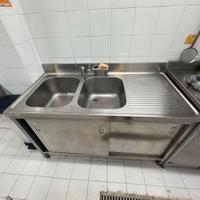 Lavatoio inox armadiato 2 vasche