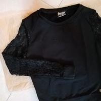 BOXEUR DES RUES Felpa donna Girocollo nera/pizzo