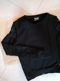 BOXEUR DES RUES Felpa donna Girocollo nera/pizzo