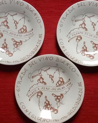 3 piatti "10 anni strada del Prosecco" Pagnossin