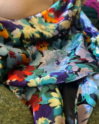 scialle kenzo in velluto di seta  fiori