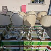  lampade vintage da tavolo in metallo e paralume