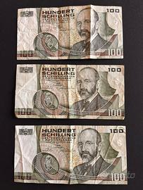 Lotto 3 Banconote Austria - 100 Scellini 1984