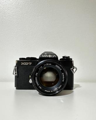 Minolta XD7 New Logo nera con Minolta MC Rokkor PG
