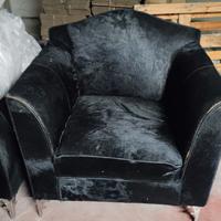 Poltrona Glamour in Cavallino Nero e Acciaio