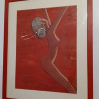 Dipinto olio su.tela firmato Alberti fig.di donna 