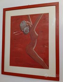 Dipinto olio su.tela firmato Alberti fig.di donna 